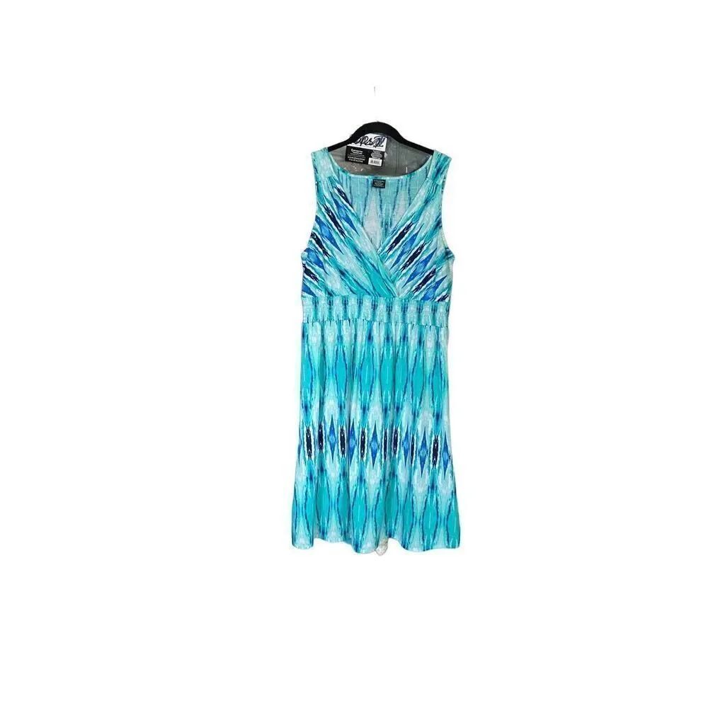 Faded glory women’s elastic waist low cut sundress size large